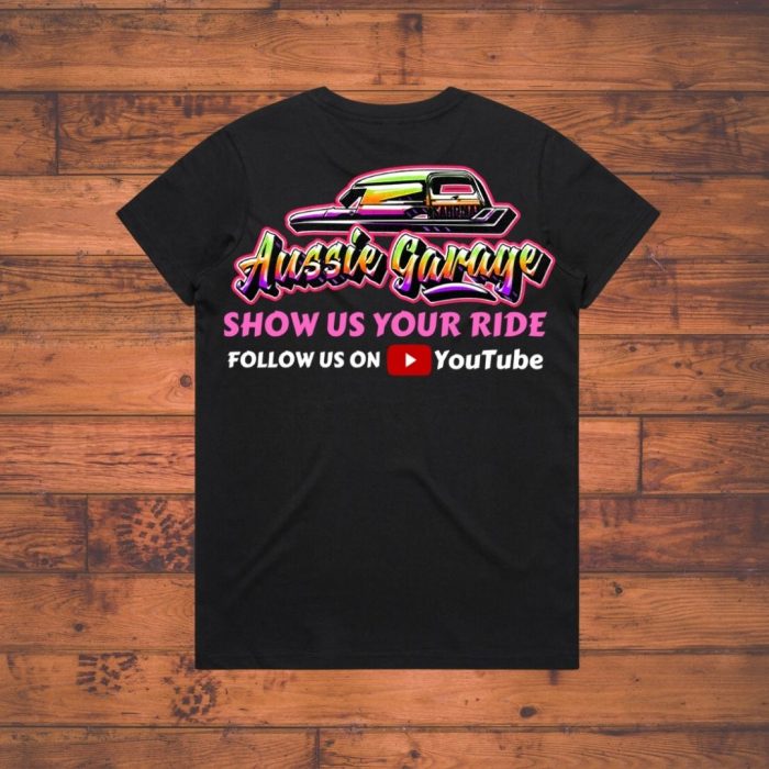 Aussie Garage Logo T Shirt Woman Black