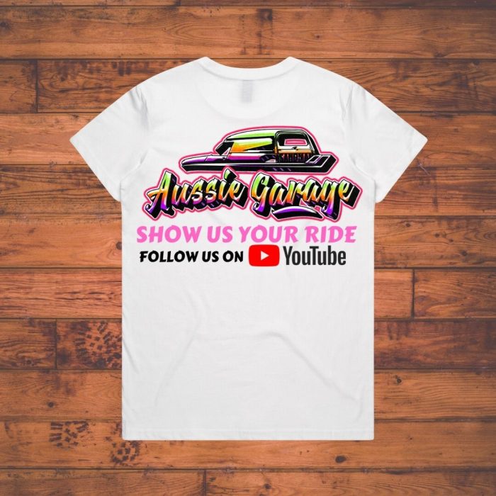 Aussie Garage Logo T Shirt Woman White