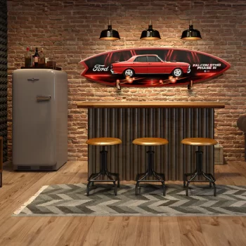 XY Ford Falcon GTHO - Vermillion Fire Surfboard- Ford Licensed Products