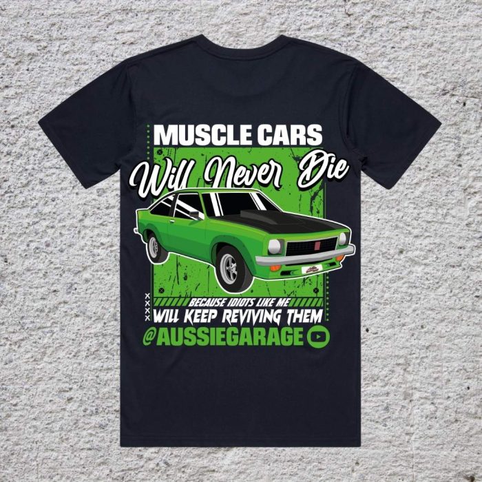 Muscle Cars Will NEver Die A9X Torana Mens Black Tee