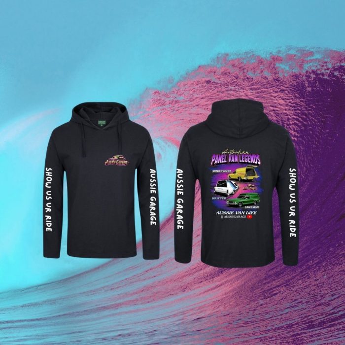 Long SLeeve Hooded Tee - Panel Van Legends Design