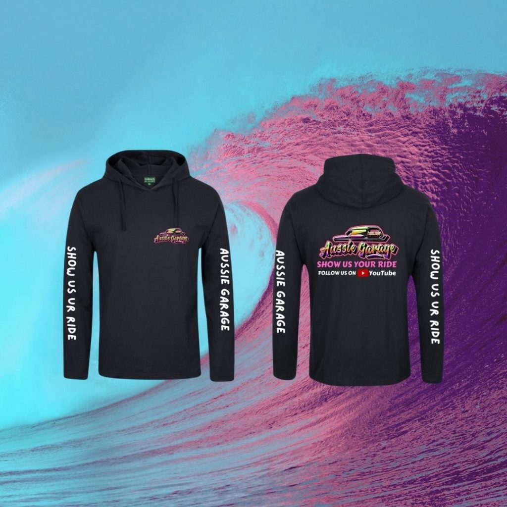Aussie Garage Long Sleeve Hooded T Shirt