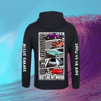 Old and Grumpy, Just Like My Mopar Long Sleeve Hooded Tees