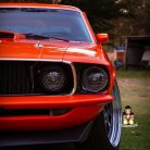 Restomod 5.75inch LED Headlight Black in Car