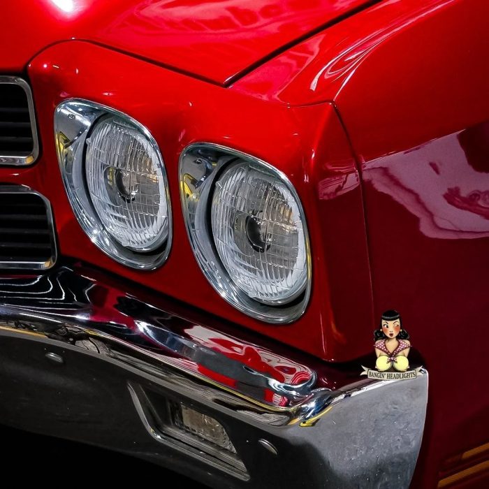 Restomod 5.75inch LED Headlight Chrome in Car