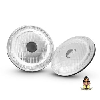 Resto Mod 7"inch LED Headlights with Halo - Chrome