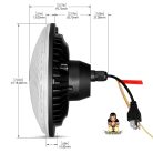 Restomod 7 inch LED Headlight Measurements Black