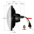 Restomod 7 inch LED Headlight Measurements Chrome