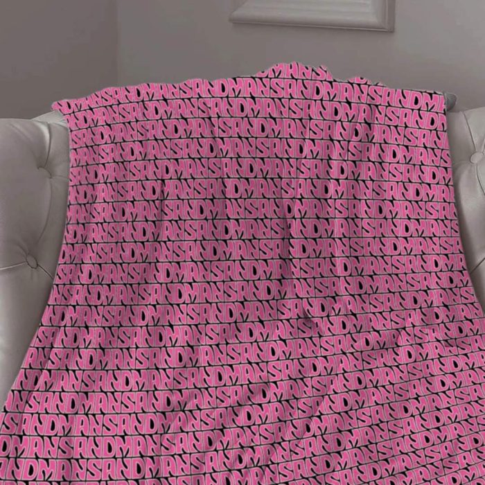 Sandman Plush Throw Rug Black & Pink
