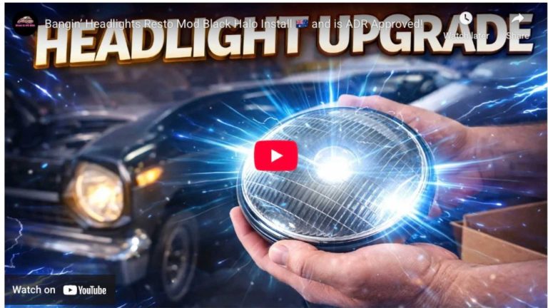 Bangin Headlights 7″ Resto Mod LED Upgrade on Dan’s WB Holden Panel Van